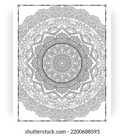 Black and white mandala for coloring pages interior. Interior of a coloring page. Doodle mandala line art. Decoration mandala ornament design set vector.