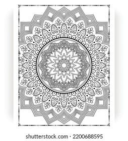 Black and white mandala for coloring pages interior. Interior of a coloring page. Doodle mandala line art. Decoration mandala ornament design set vector.