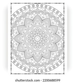 Black and white mandala for coloring pages interior. Interior of a coloring page. Doodle mandala line art. Decoration mandala ornament design set vector.