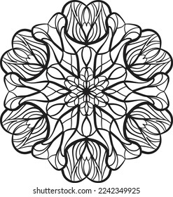 black and white mandala coloring relaxing anti stress meditation