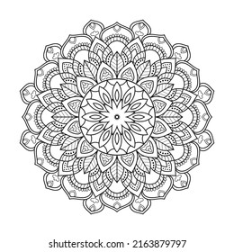 Diseño de Mandala en blanco y negro.
