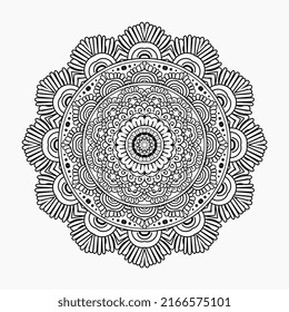 Black and white mandala design 