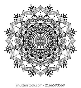 Black and white mandala design
