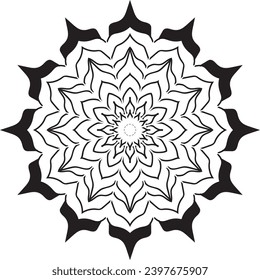 Black and White Mandala Design