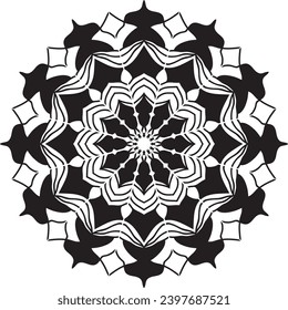 Black and White Mandala Design