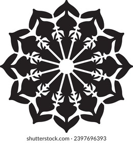 Black and White Mandala Design