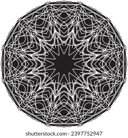 Black and White Mandala Design