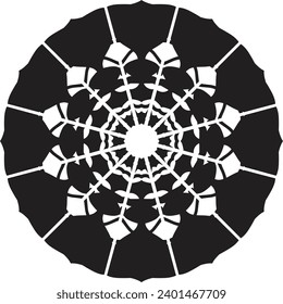 Diseño de Mandala en blanco y negro