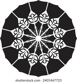 Black and White Mandala Design