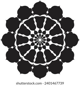 Black and White Mandala Design