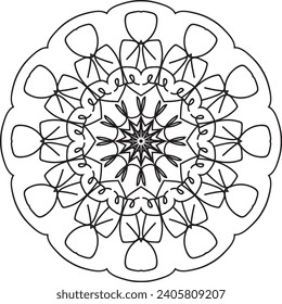 Black and white mandala design
