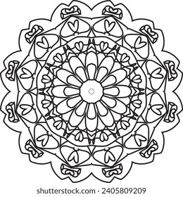 Black and white mandala design