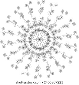 Black and white mandala design