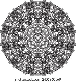 Black and White Mandala Design