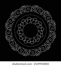 Black and white mandala design