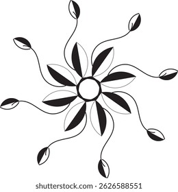 Black And white mandala design 