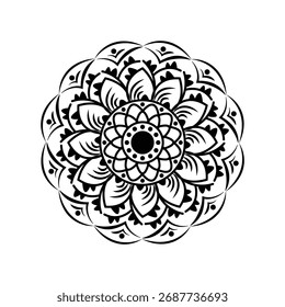 design de mandala preto e branco