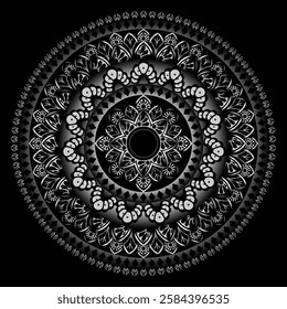 Black and white Mandala Design Circle lace ornament made in vector