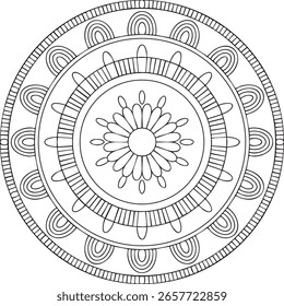 Colección de diseño de mandala en blanco y negro