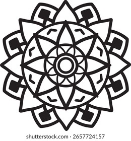 Colección de diseño de mandala en blanco y negro