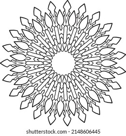 Schwarz-Weiß-Mandala-Design für Färbung, Dekoration, Ornament, Rundrahmen