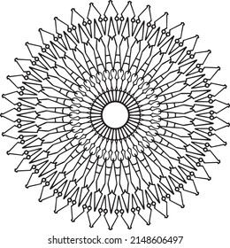 Schwarz-Weiß-Mandala-Design für Färbung, Dekoration, Ornament, Rundrahmen
