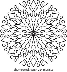 Schwarz-Weiß-Mandala-Design für Färbung, Dekoration, Ornament, Rundrahmen