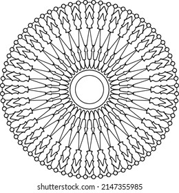 Diseño de mandala en blanco y negro con obras de arte real