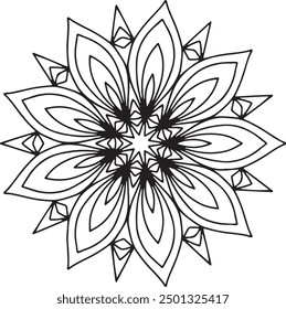 Plantilla de diseño Mandala en blanco y negro
