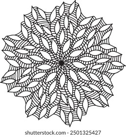 Black and white Mandala design template