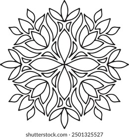 Black and white Mandala design template