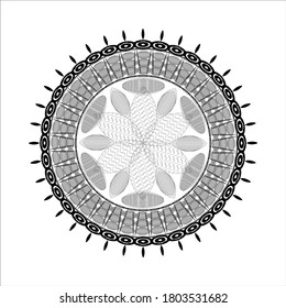 Black and white Mandala design vector illustration.