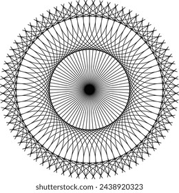 Black and white mandala design vector asset illustration