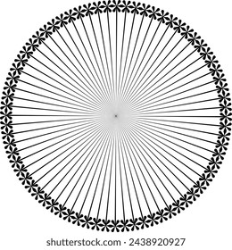 Black and white mandala design vector asset illustration