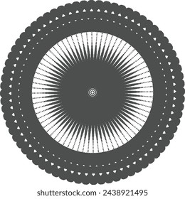 Schwarz-Weiß Mandala Design Vektor Asset Illustration