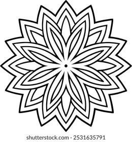 Los diseños de mandala en blanco y negro resaltan patrones intrincados utilizando solo dos colores, creando un contraste audaz. Estos diseños son perfectos para dibujar, colorear y explorar la simetría en el arte.