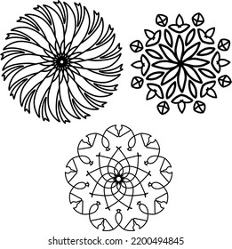 Schwarz-Weiß-Mandala-Blumendesign