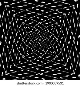  Black and white mandala. geometric pattern.
