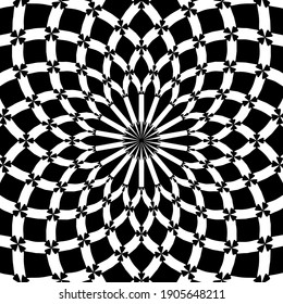  Black and white mandala. geometric pattern.