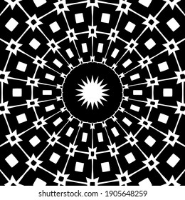  Mandala en blanco y negro. patrón geométrico.