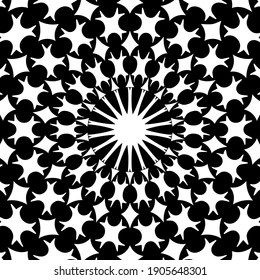  Black and white mandala. geometric pattern.