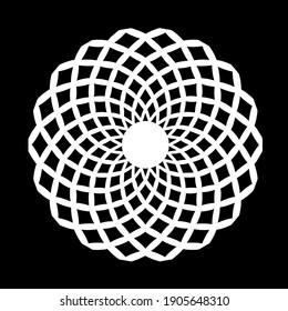  Black and white mandala. geometric pattern.