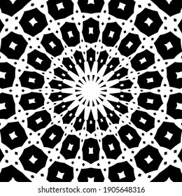  Black and white mandala. geometric pattern.