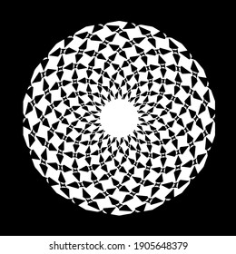  Black and white mandala. geometric pattern.