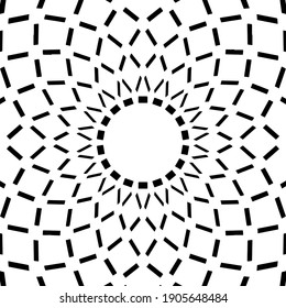  Black and white mandala. geometric pattern.