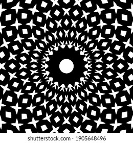  Mandala en blanco y negro. patrón geométrico.