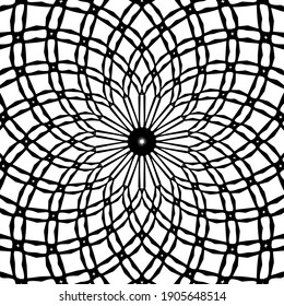  Mandala en blanco y negro. patrón geométrico.