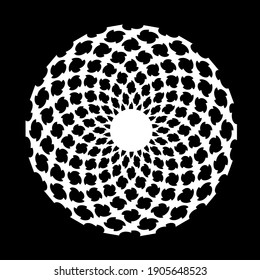  Black and white mandala. geometric pattern.