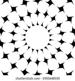 Mandala en blanco y negro. patrón geométrico.