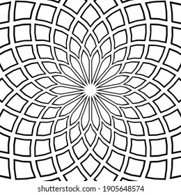  Mandala en blanco y negro. patrón geométrico.